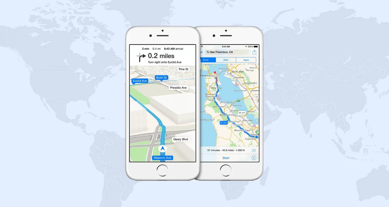Apple maps google maps illustration