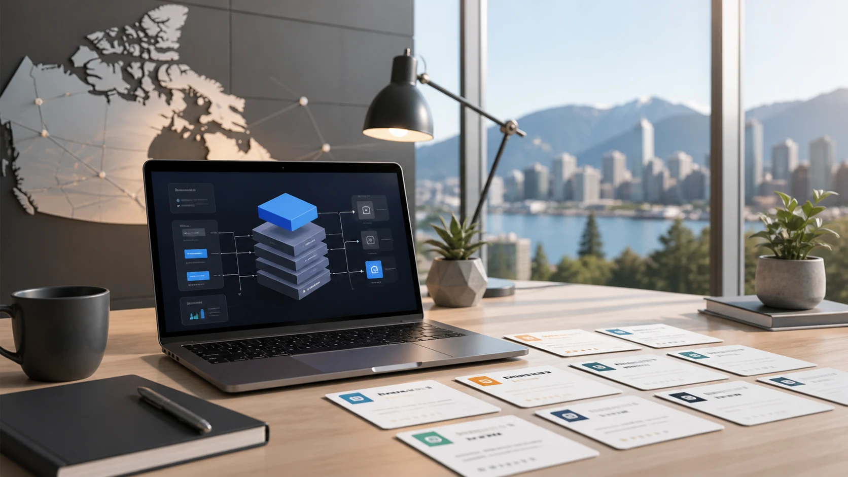 Canadian custom software development vendor shortlist with software architecture and buyer scorecard cards