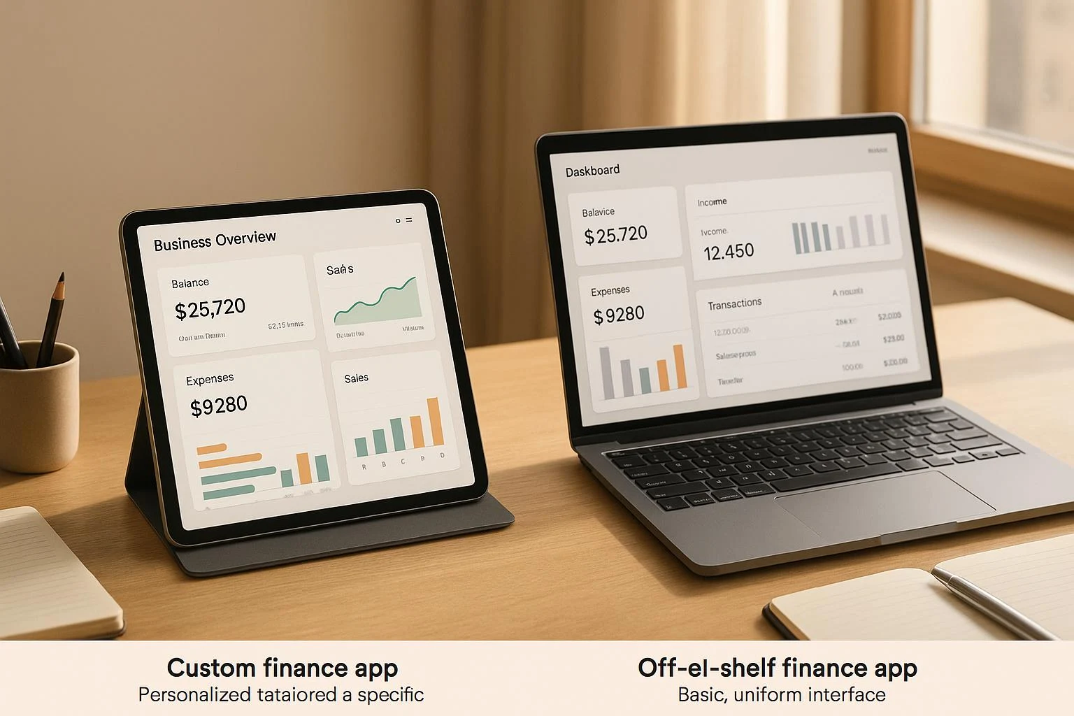 Custom off shelf finance illustration