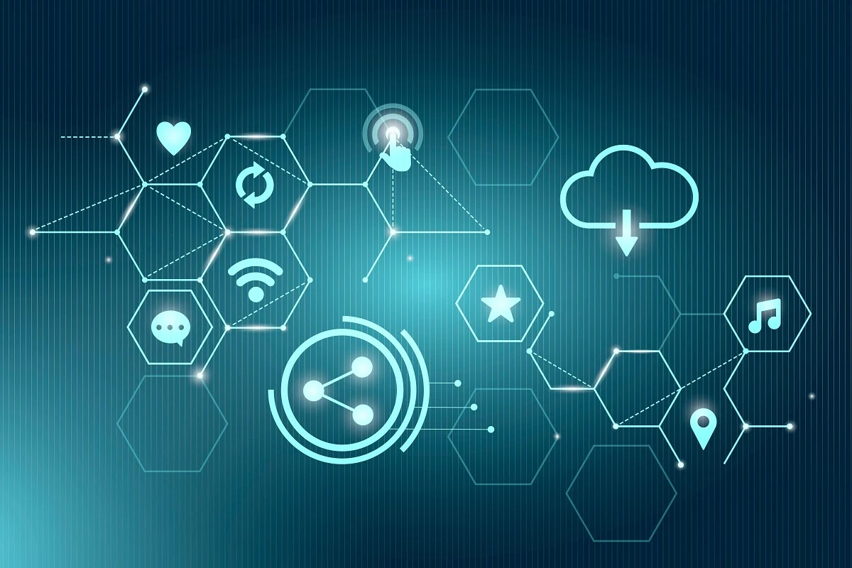 digital network technology icons