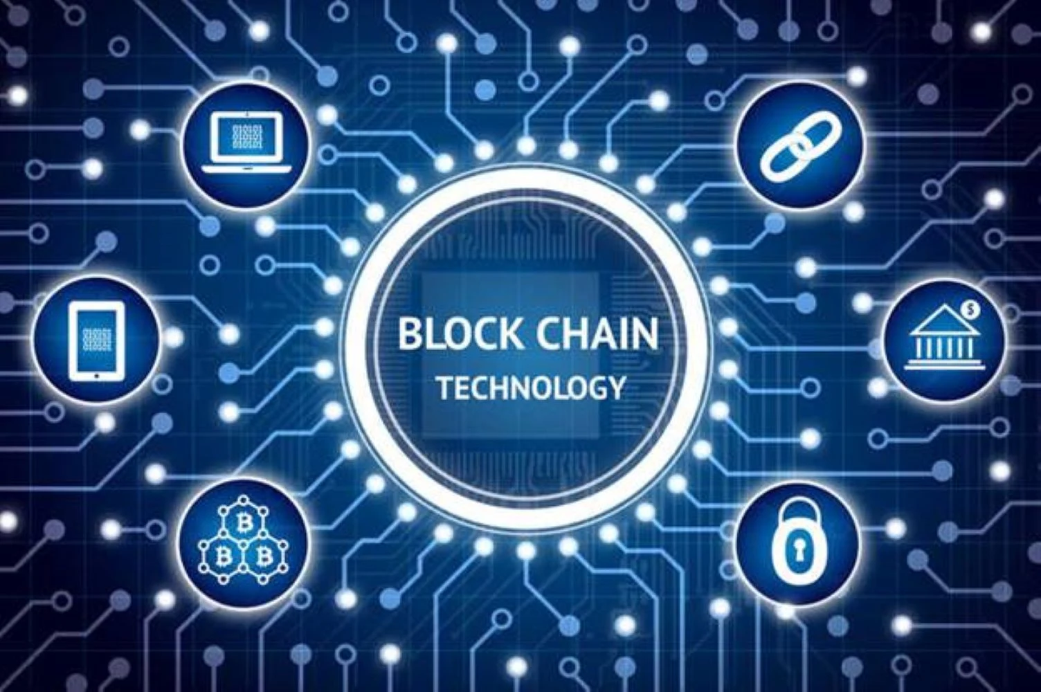 Blockchain technology transforming custom illustration