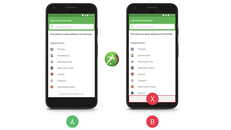 mobile app comparison screens