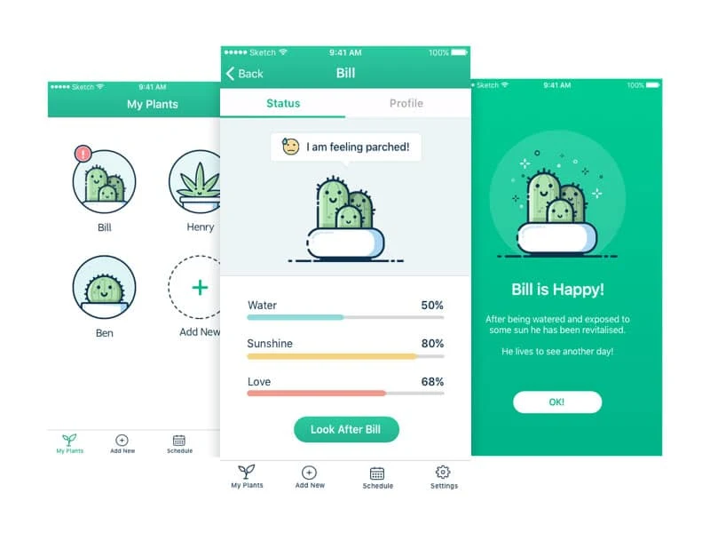 indoor office garden plant watering app