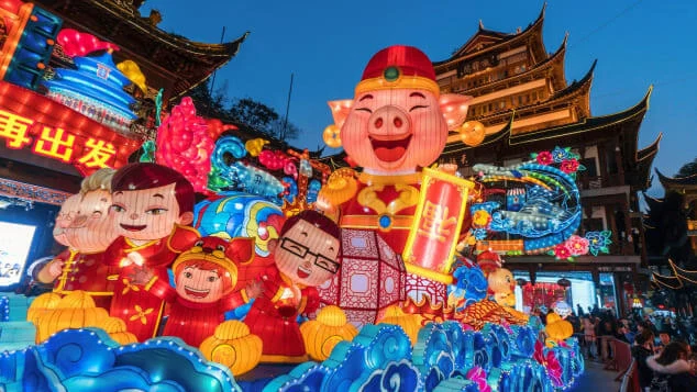 Lunar new year 2019 illustration