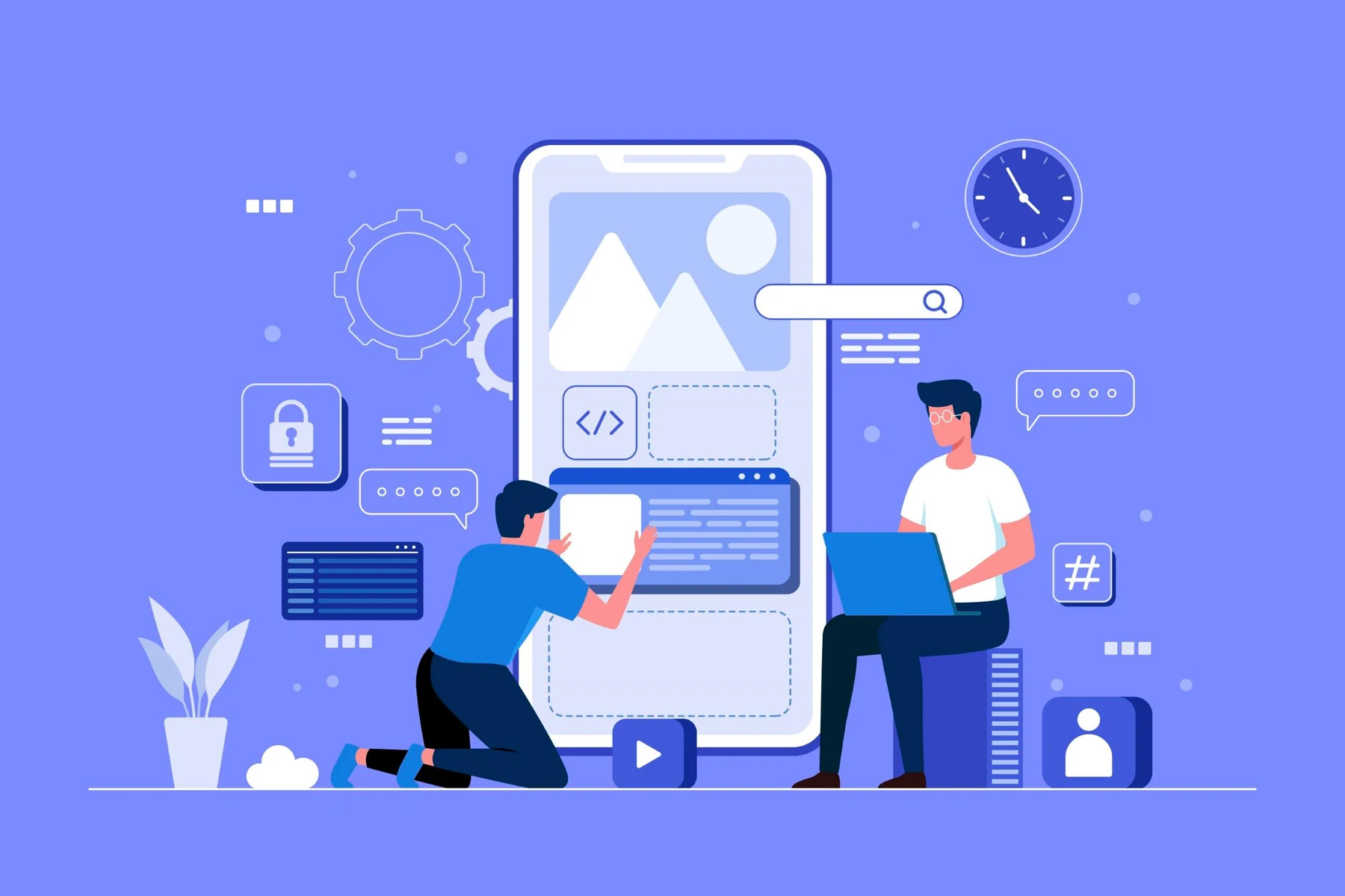 Mobile development tools 2023 illustration