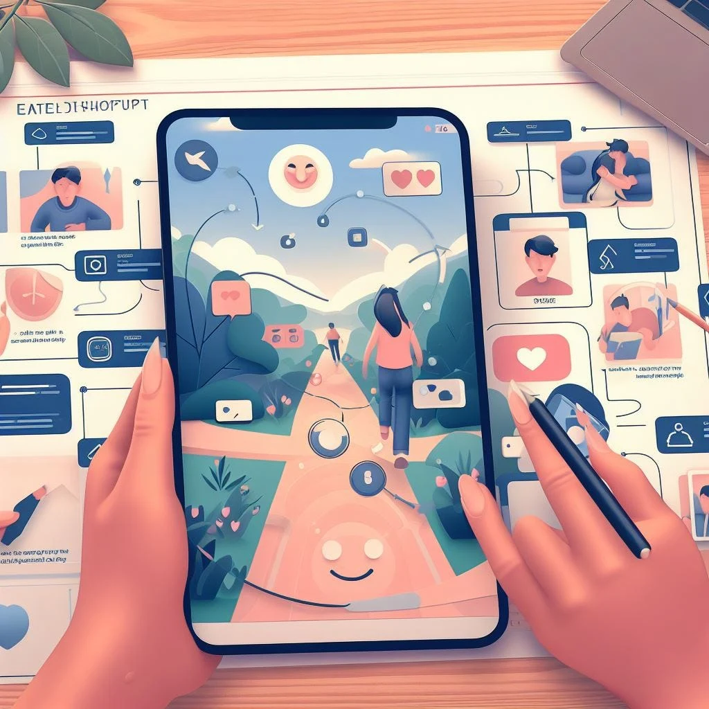 Intersection art functionality app illustration