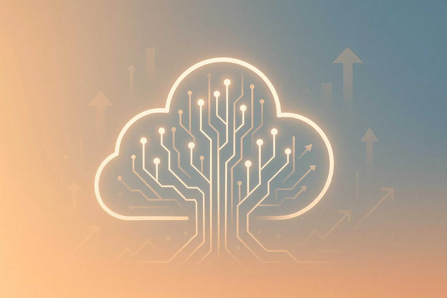 Budget scalable cloud infrastructure illustration