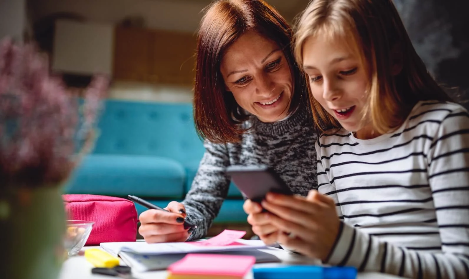 child using smartphone device