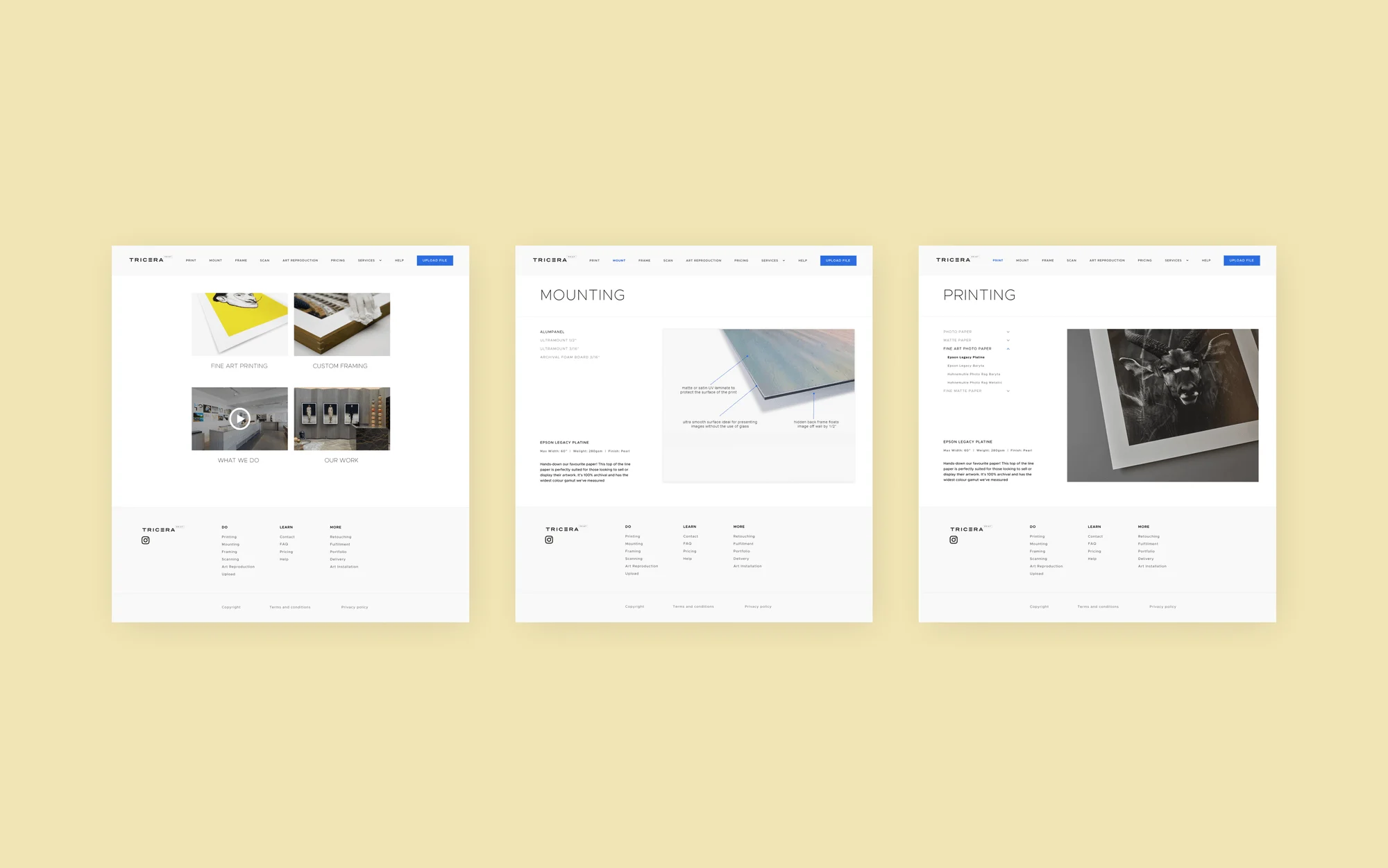 Tricera Print app screen