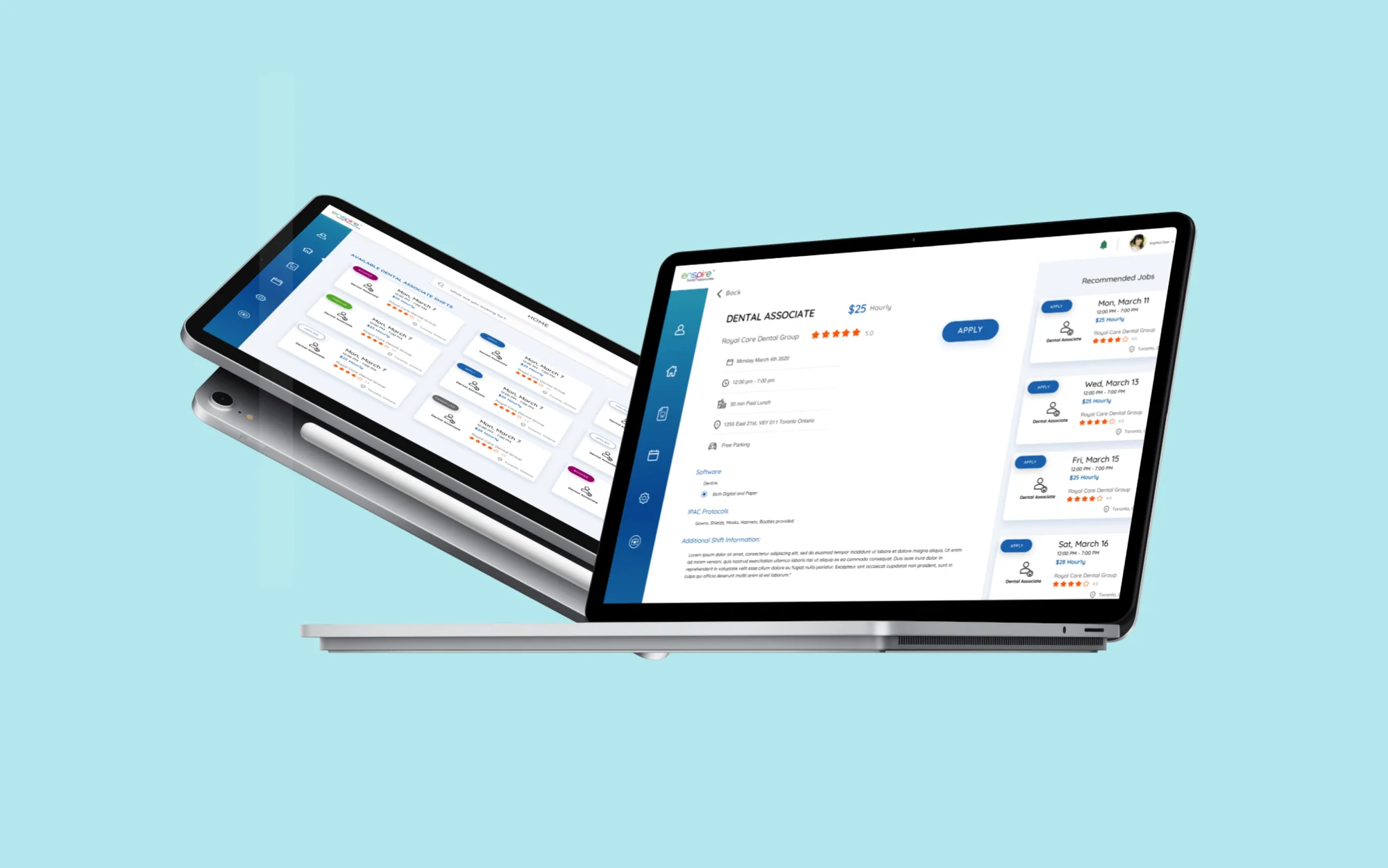 Enspire Dental app screen
