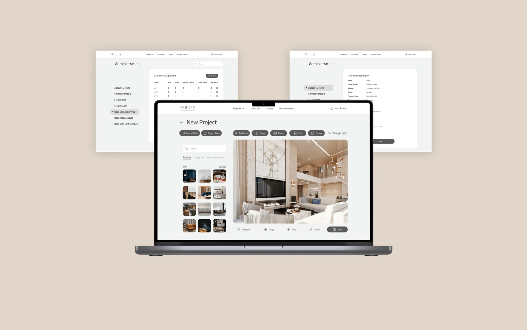 Zeroes Design Studio app screen
