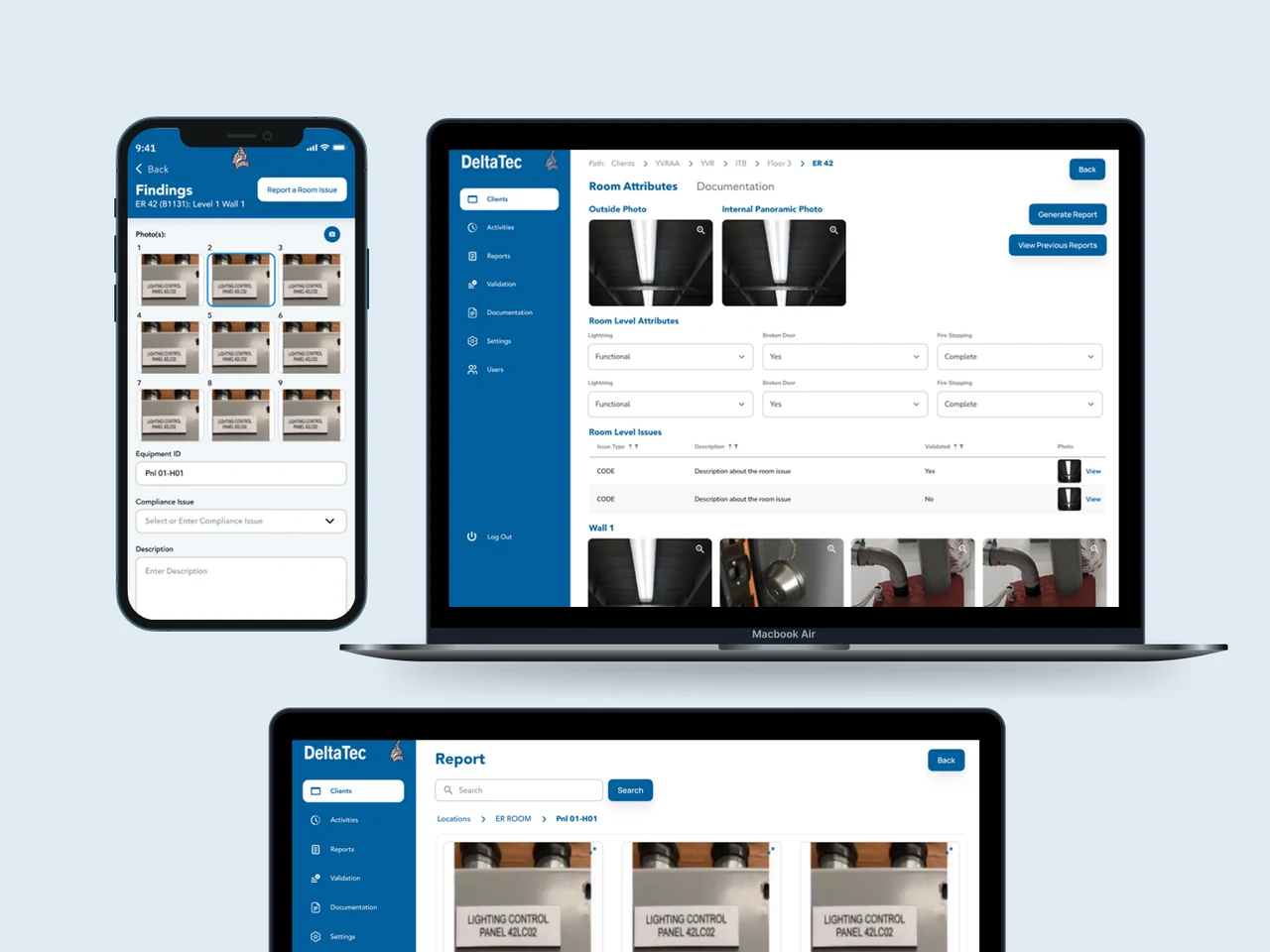 Deltatec app screen